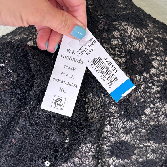 R&M Richards Beaded Black Lace Belaro - Picture 11 of 11